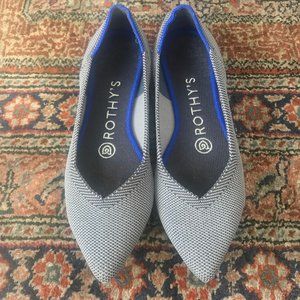 Rothy's The Point Cloud Grey Birdseye Shoes Size 5.5 - Like New